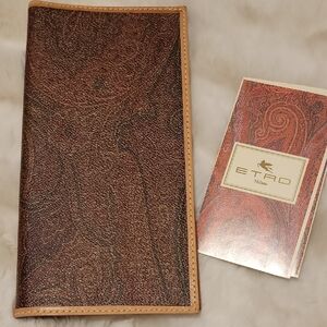 Etro Textured Brown and Tan Leather Cover
